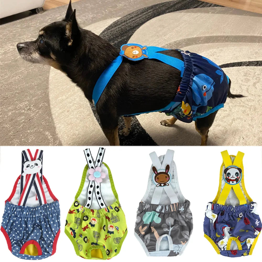 Cartoon Female Dog Diaper Shorts