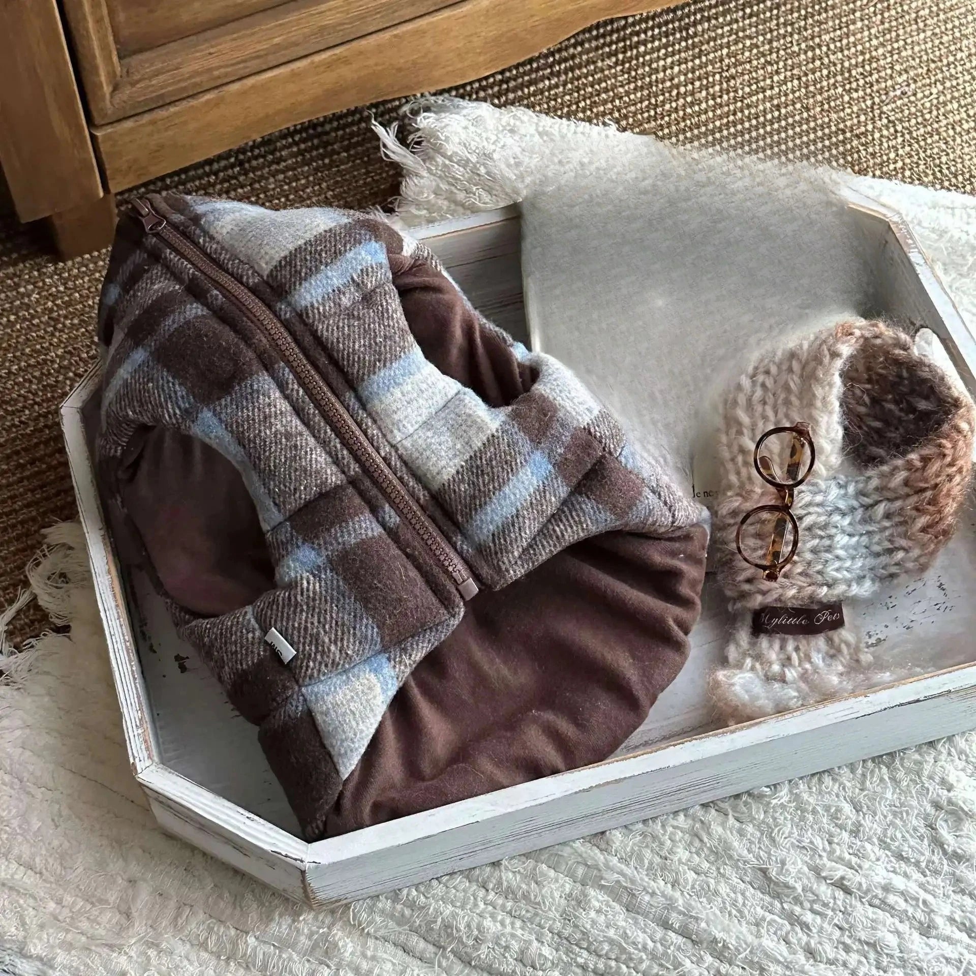 GrowPets CozyPlaid Winter Vest