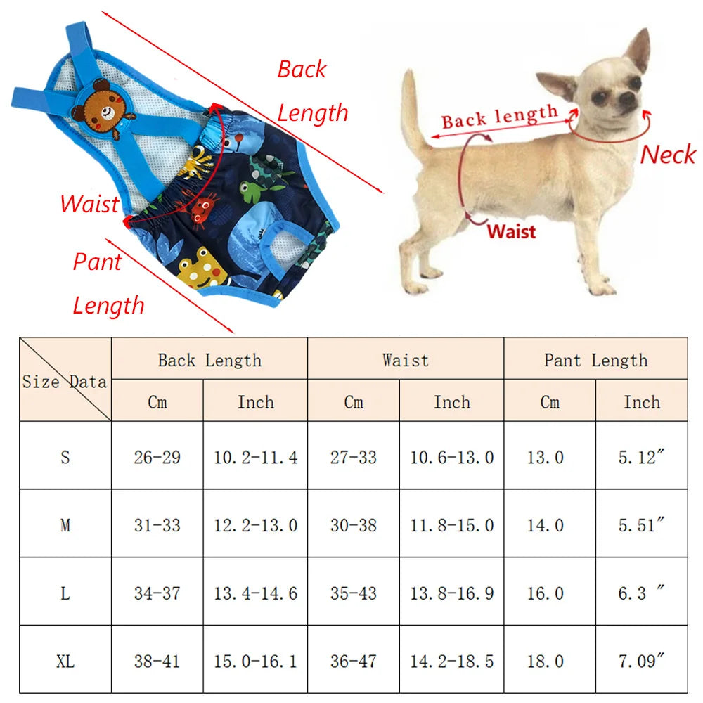 Cartoon Female Dog Diaper Shorts