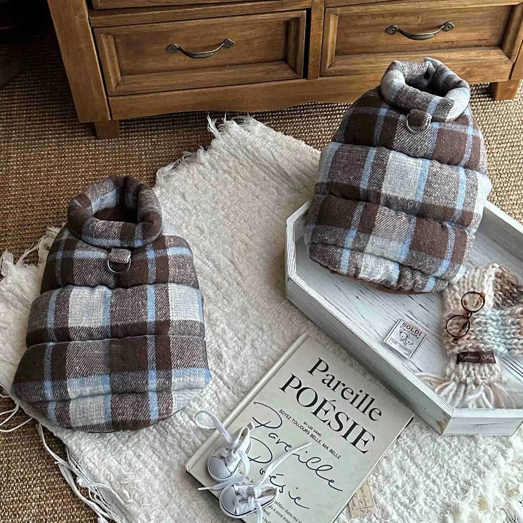 GrowPets CozyPlaid Winter Vest